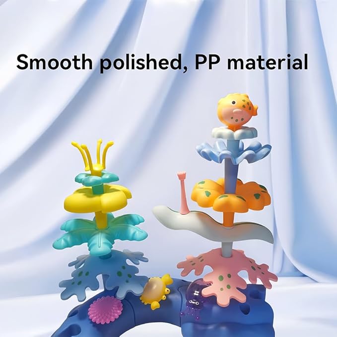 Ocean Underwater World Coral Toy, Large Ocean Blocks for Age 3-6, Coral Garden Building, Realistic Sea Animal Toys STEM Toy for Toddler Activities Ages 3 4 5 6 Easter Birthday Gifts (76PCS)