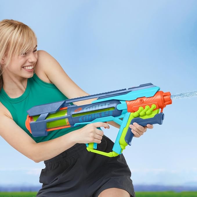 Nerf Super Soaker Power Drench XL Water Blaster, High Performance Pressurized Blasting, Easy Fill Station, Water Toys, Ages 8+