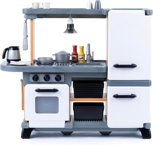 Step2 Harmony Kids Kitchen Playset, Indoor Kitchenette, Interactive Play with Lights and Sounds, Made of Durable Plastic, Includes 25 Piece Toy Accessories, for Toddlers 2+ Years Old