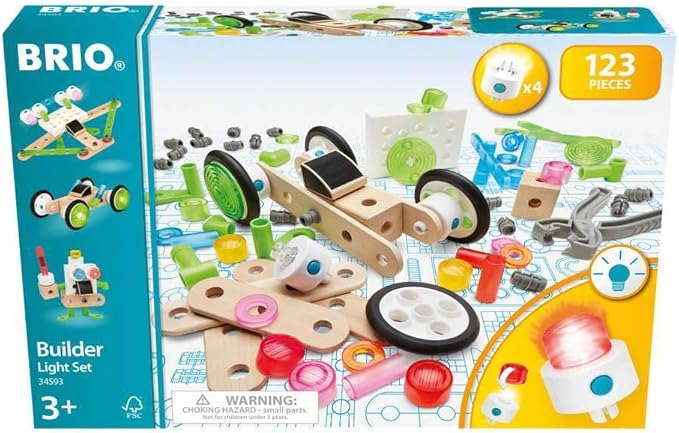 BRIO 34593 Builder Light Set | Wooden Toy Train Set for Kids Age 3 and Up