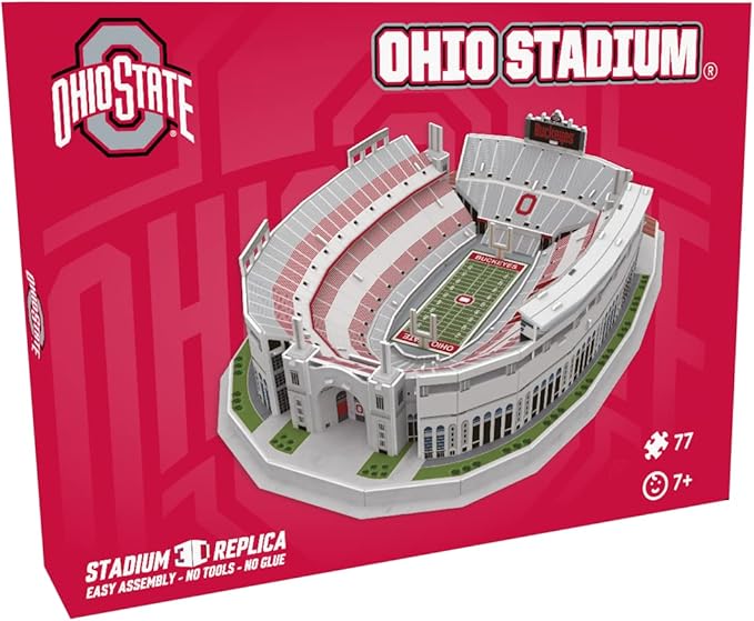 Pro Lion 3D Jigsaw Puzzle of Ohio Stadium Construction Building Kits - 77 Pieces | Ohio State Buckeyes Football Gifts for Boys, Adults, Men & Kids Aged 7+ | Puzzles Games Kit for Creative Fans