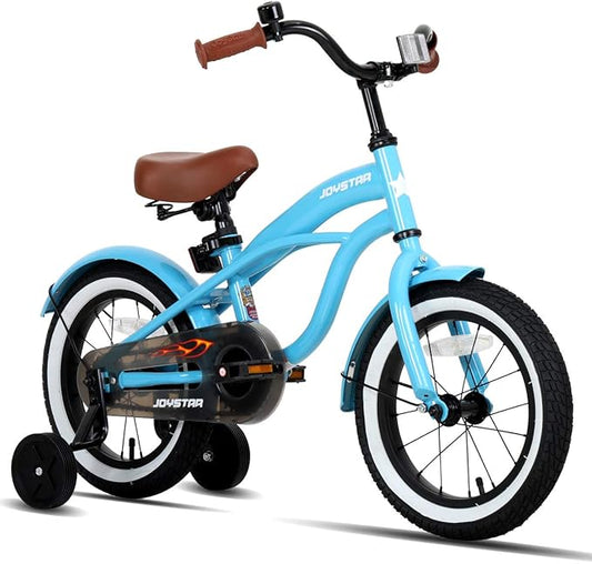 JOYSTAR 12 14 16 Inch Kids Cruiser Bike for Ages 2-7 Years Old Girls & Boys, Children's Bicycle with Training Wheels, Coaster Brake, Fenders & Adjustable Seat