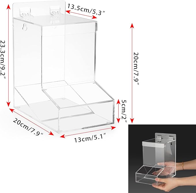 Sumnacon Acrylic Dispenser-Countertop Storage Container for Candy Shoe Covers Golves Hairnets Earplugs,Clear Laundry Pod Dispenser with Lids,Functional Wall Storage Dispenser for Laundry Room Pantry