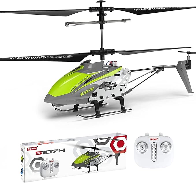 Cheerwing Remote Control Helicopter,SYMA S107H Mini RC Helicopter with Gyro,Altitude Hold, One Key Take Off/Landing for Adults Kids(Green)