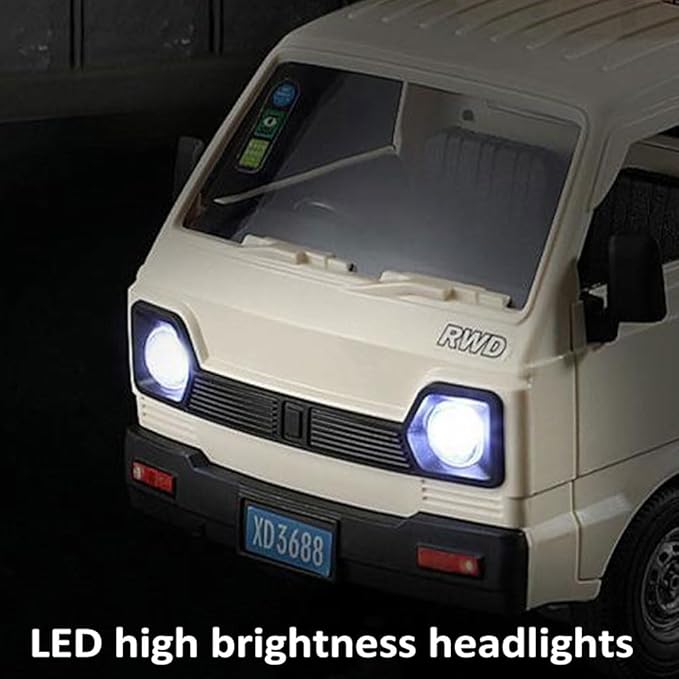 Remote Control Car RC Kei Truck,1:16 Scale RC Transporter Pickup Truck, 2.4GHz All Terrain RC Transport Cars with Spray & Light, 2 Batteries, Best Gifts Ideas for Kids Age 6 Year Old (Blue)