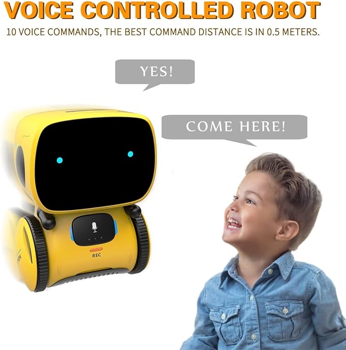98K Robot Toys for Boys and Girls, Voice Control and Touch Sensor Interactive Smart Talking Robots Intelligent Partner and Teacher with Singing, Dancing, Repeating, Toy Gifts for Kids Age 3 and Up