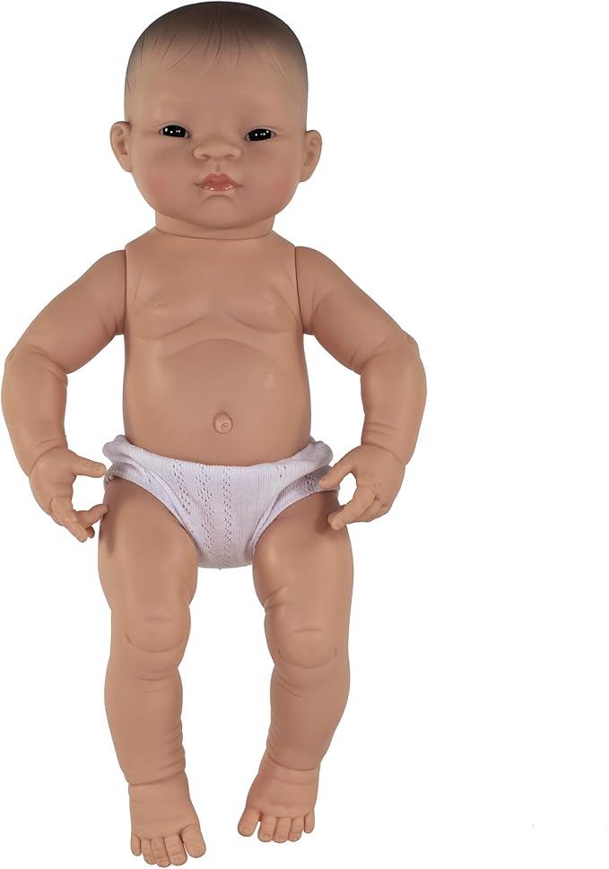 Miniland Doll 15 3/4'' Newborn Asian Boy - Made in Spain, Anatomically Correct, Quality
