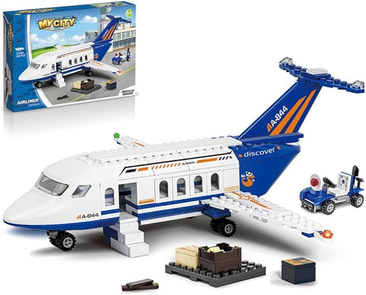 City Airplane Passenger Building Set,Plane Building Blocks with Plane Trailer, Luggage Truck,Planes Model Toys Gifts for Kids Boys Girls, 226PCS