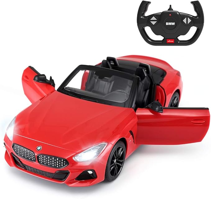 RASTAR BMW RC Car, 1/14 Scale BMW Z4 Roadster New Version Remote Control Car, Convertible Toy Car – Red / 2.4Ghz