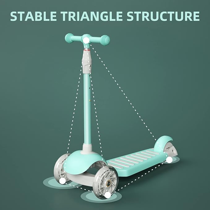 67i Scooter for Kids 3 Wheel Scooter Kids Kick Scooter for Toddler Girls Boys Scooter with Adjustable Height and Light-Up Wheels Scooter for Children Ages 3-12