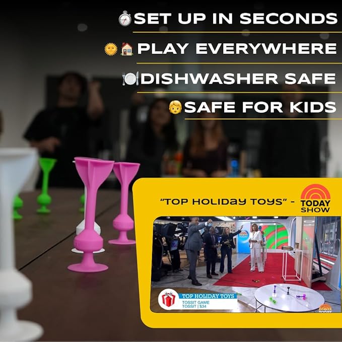 TOSSIT Game Suction Cup Darts, Toss Game Perfect Family and Party, Silicone Throwing Game for Backyard, Indoor and Outdoor Fun, Starter Pack