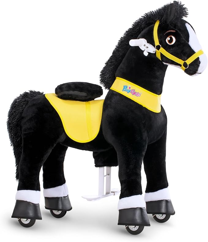 PonyCycle Pony Cycle 4-7 Ride on Pony Toy Spring Rocking Horse Riding Toy Essential Model E (35.4" Height/Size 4) Horse Rider Ride on Toys Bouncy Animals Toddlers Spirit Riding Horse Black E438
