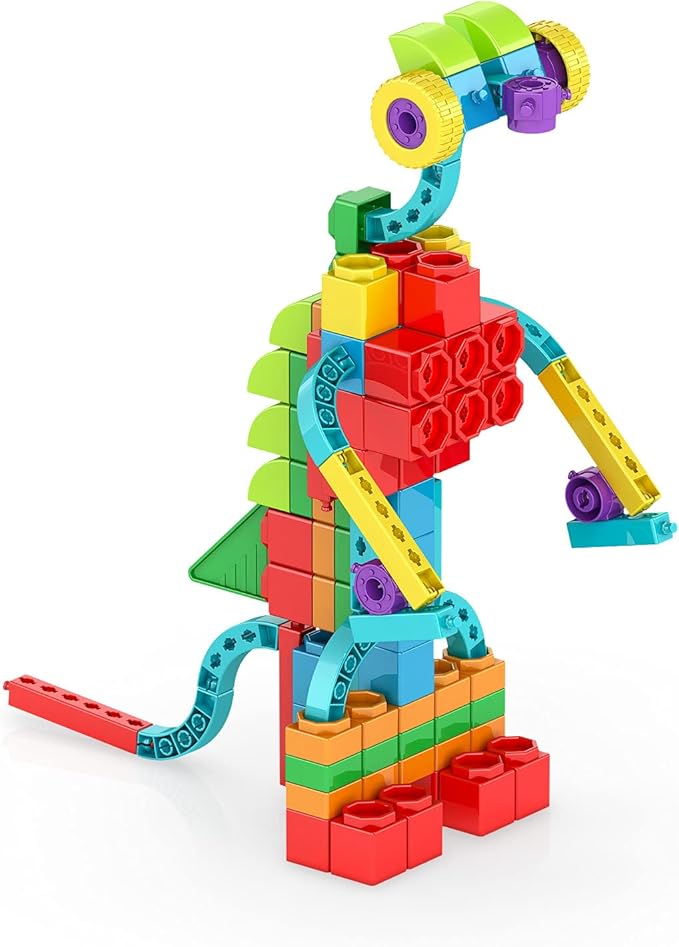 Engino: Qboidz Farm Tractor - 10 Model Brick Building Set, Toy Construction, Coloring-Math Activities, Stack-Click Assembly, STEM Play-Learn, Kids 4+