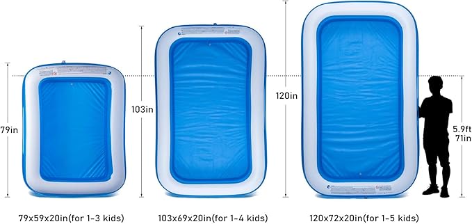 Inflatable Swimming Pool, 79x59x20in, Kiddie Pools Family Swim Center for Kids Inflatable Lounge Pool for Kiddie, Kids, Easy Set for Backyard Summer Water Party