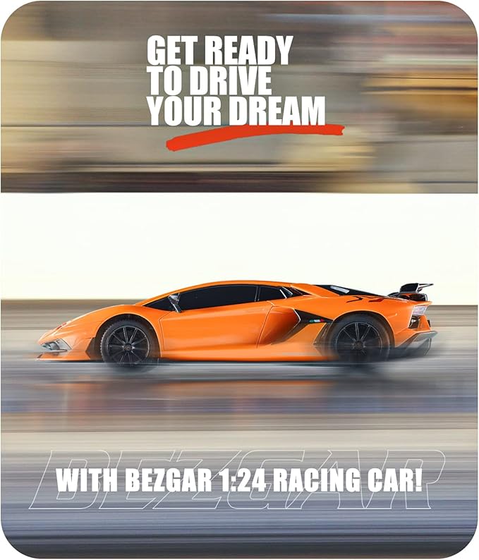 BEZGAR Remote Control Car Licensed RC Car, 1:24 Lambo Toy Car for Kids, Lambo Aventador SVJ Remote Control Model Car Electric Sport Racing Hobby Car for 3 4 5 Year Old Boy Birthday Gift (Orange)