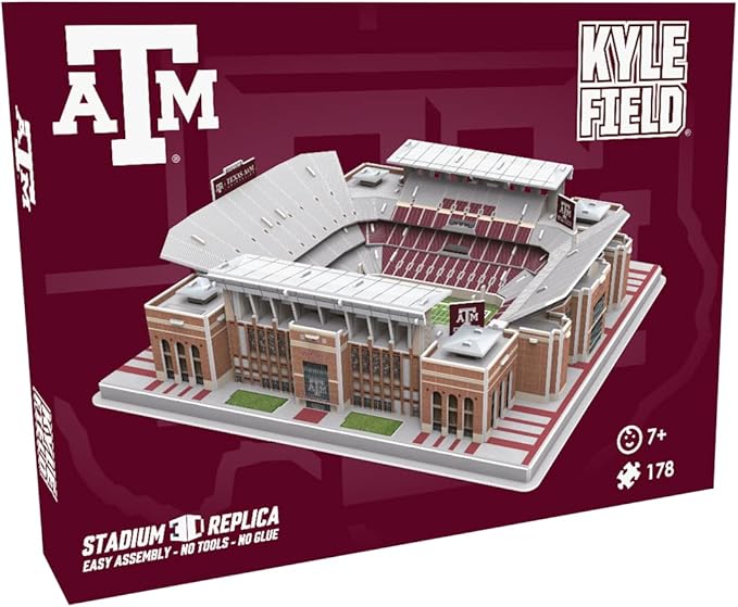 Pro Lion 3D Jigsaw Puzzle of Kyle Field Stadium Construction Building Kits - 178 Pieces| Texas A&M Aggies Football League Gifts for Boys, Adults, Men, Kids Aged 7+| Puzzles Games Kit for Creative Fan