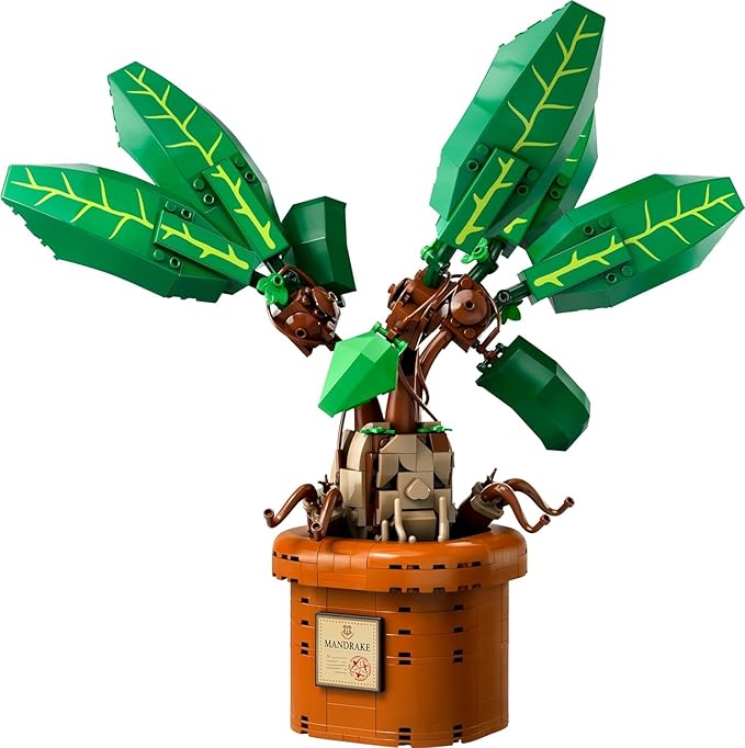 LEGO Harry Potter Mandrake Figure & Pot Plant Toy, Harry Potter Collectible Gift Idea for Kids, Magical Creature Playset for Room décor, Harry Potter Toy for 10 Year Old Girls, Boys or Any Fan, 76433