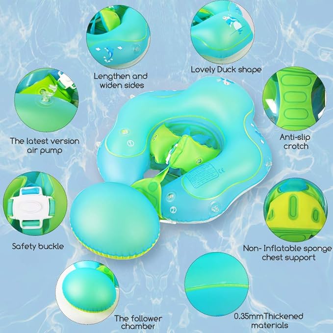 Swimming Ring with Adjustable Seat Pocket,Baby Swimming Pool Floats,Removable Floating Ball,New Upgrade Baby Swim Ring for Ages 6-36 Months Infant Toddler