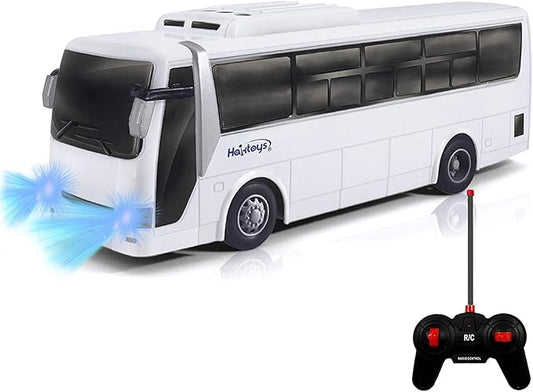 Haktoys RC Remote Control Bus Radio Control High Speed Toy Vehicle Series with Headlights and Taillights | Great Present for Kids, Boys & Girls