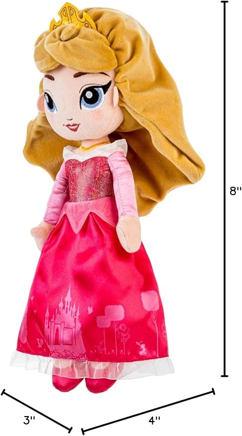 Disney Store Official Princess Plush Doll, Aurora from Sleeping Beauty, Medium 14 Inches, Soft Plushy with Embroidered Features, Princess Toys for Girls, Disney Dolls, Stuffed Animals for Girls
