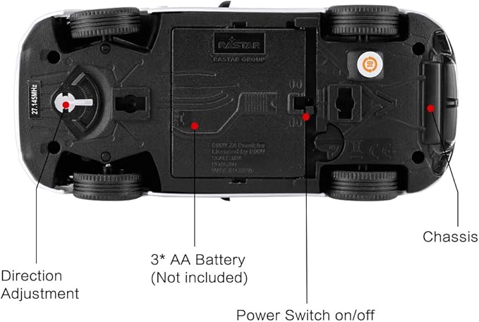RASTAR BMW Toy Car, 1:24 BMW Z4 Roadster Remote Control R/C Car Model Vehicle for Kids