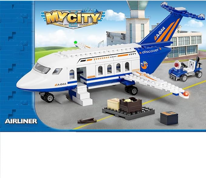 City Airplane Passenger Building Set,Plane Building Blocks with Plane Trailer, Luggage Truck,Planes Model Toys Gifts for Kids Boys Girls, 226PCS