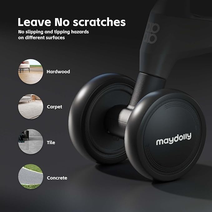 Maydolly Baby Balance Bike, Toddler Balance Bike for 1 Year Old Boys Girls, 4 Wheels Toddler Bike, First Birthday Gifts for 10-36 Month (Grey)