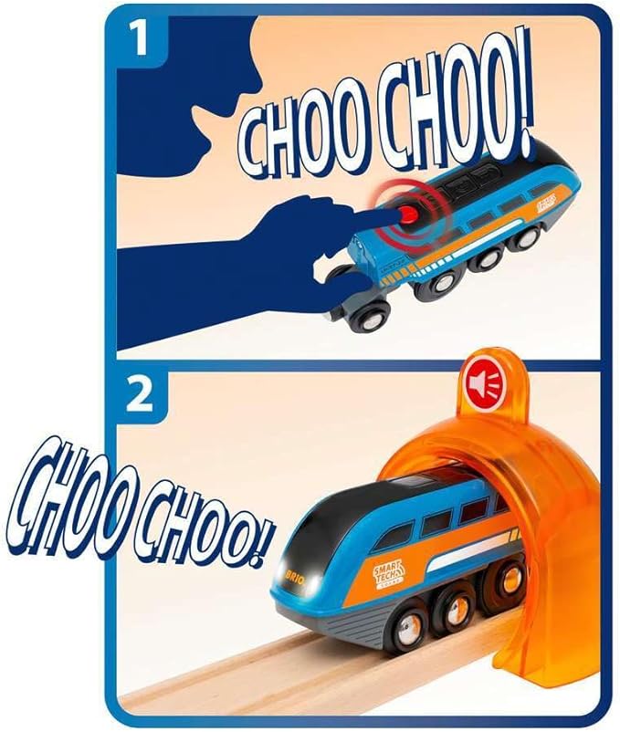 Brio 33974 World-Smart Tech Sound-Action Tunnel Circle Set | Interactive Toy Train Set | Enhances Motor Skills | FSC Certified Wood | Compatible with All BRIO Tracks and Vehicles