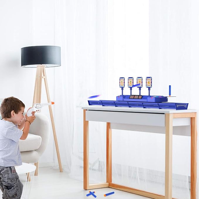Fibevon Target for Nerf Guns, Electric Scoring Auto Reset Shooting Digital Running Targets, Moving Target for Nerf, Ideal Gift Toy for Kids, Teens, Boys & Girls Aged 5 6 7 8 9 10 11 12 13