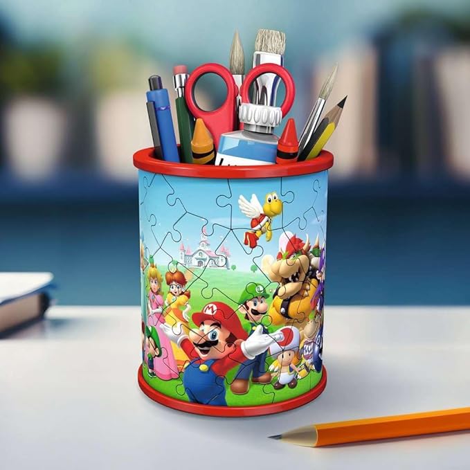 Ravensburger Super Mario Brothers Pencil Pot 3D Jigsaw Puzzles for Kids Age 6 Years Up - 54 Pieces - No Glue Required