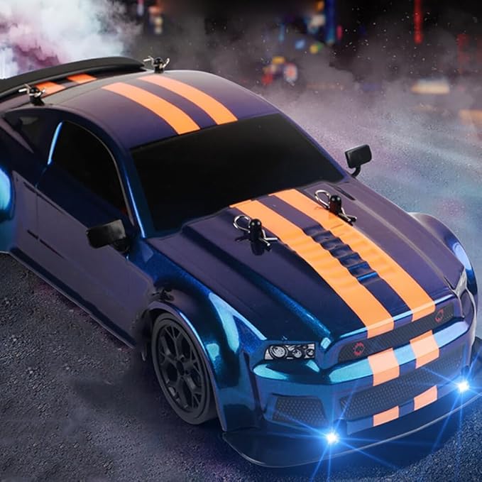 RC Drift Car 1/14 Scale Remote Control Drift Car 4x4 Race RC Vehicle High Speed 30KM/H Remote Control Drifting Toy for Boys Kids RTR with LED Lights 2.4 GHz Drifting and Racing Tires