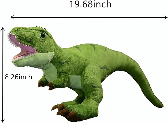 Tiny Heart Simulation Tyrannosaurus rex Plush Toy, 19 Inch Tyrannosaurus rex Dragon Stuffed Animals Realistic Doll Home Decor Collectibles Soft for Kids Boys