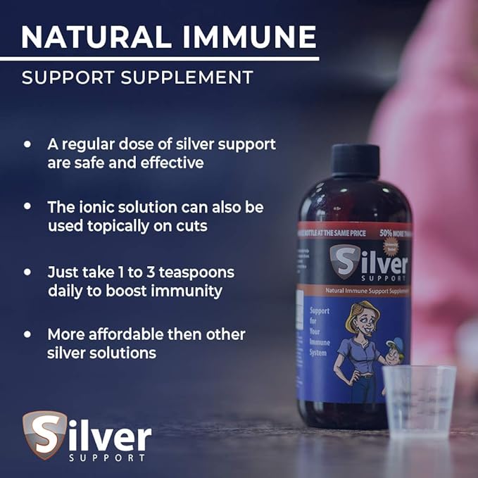 Nano Ionic Silver Technology - Liquid Immune Booster for All Ages and Pets - Cutting-Edge 10 ppm Formula Enhances Wellness - 32oz
