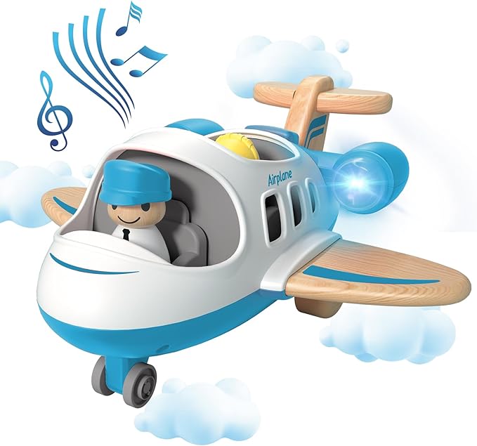 Kids Airplane Toy with Sound and Light, Mini Airliner for 18 Months to 5 Years Old Boys Gift