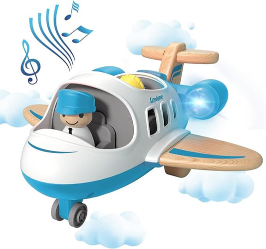 Kids Airplane Toy with Sound and Light, Mini Airliner for 18 Months to 5 Years Old Boys Gift