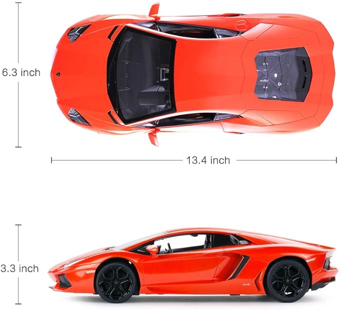 RASTAR RC Lamborghini Toy Car, 1:14 Lamborghini Aventador LP700-4 Remote Control Car, Working Lights - Orange