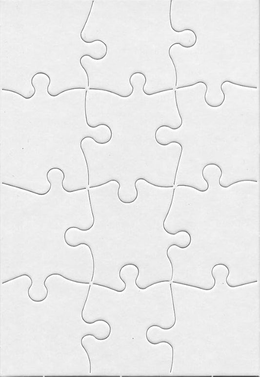 8 Blank Jigsaw Puzzles with Envelopes – 5.5 x 8 Inch, 12 Pieces Each – Hygloss DYI Party invites, Perfect for Decorating, Kids' Activities, Arts & Crafts or Party Favors