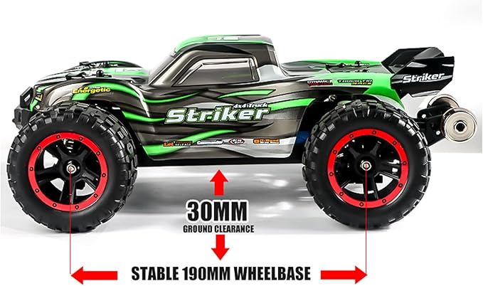 Double Delight Remote Control Car, 1:14 Scale RC Truck 38+ KM/H Speed, 2.4G All-Terrain Off-Road Truck Toy Gifts for Boys and Adults with 2 Rechargeable Batteries Provide 40+ Min Playtime (Green)