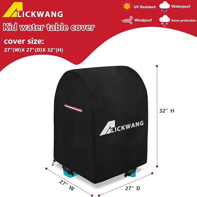 AIickwang Outdoor 600D Heavy Duty Waterproof Folding Water Play Table Cover,Compatible with Little Tikes 660429C3 Water Table Cover.27" L x 27" W x 32"H