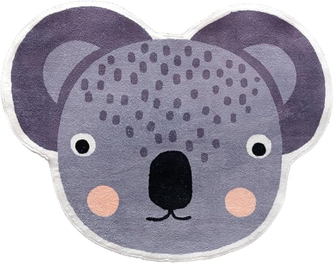 Poowe Koala Kids Play Mat Baby Nursery Rug Round Educational Alphabet Soft Area Rug Non Slip for Children Toddlers Bedroom (Round 47.2 in)