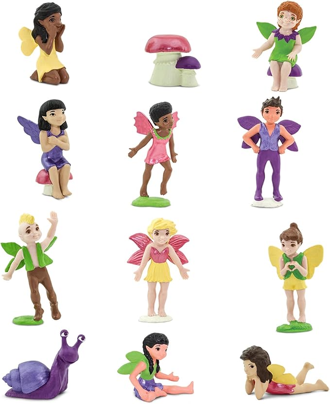 Safari Ltd. Friendly Fairies Super TOOB - 10 Adorable Fairy Figurines - Detailed Hand-Painted Toy Figures For Boys, Girls & Kids Ages 3+
