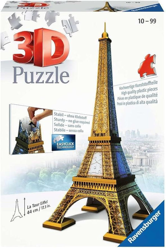 Ravensburger Eiffel Tower 216 Piece 3D Jigsaw Puzzle for Kids and Adults - 12556 - Easy Click Technology Means Pieces Fit Together Perfectly