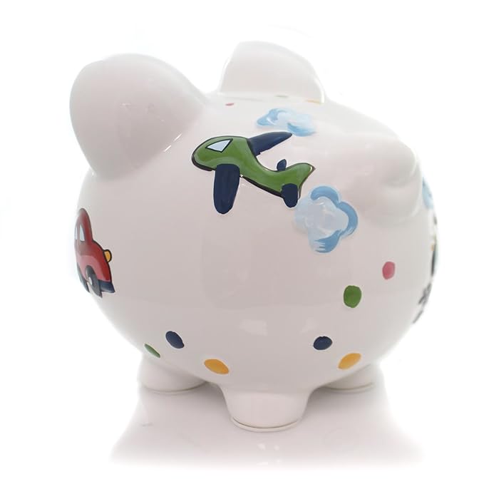 Child to Cherish Ceramic Piggy Bank for Boys, Train