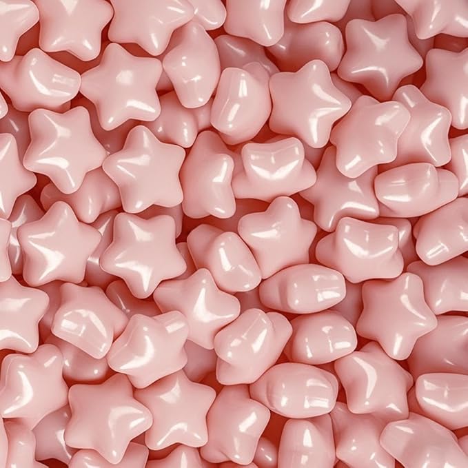 Star ball pit balls 100 Phthalate Free BPA Free Crush Proof 2.16 Inches Star Shape for Pastel Plastic Balls for Ball Pit Ideal Gift for Toddlers Babies Kids Pool Water Toys Play Tent, Pearl Pink
