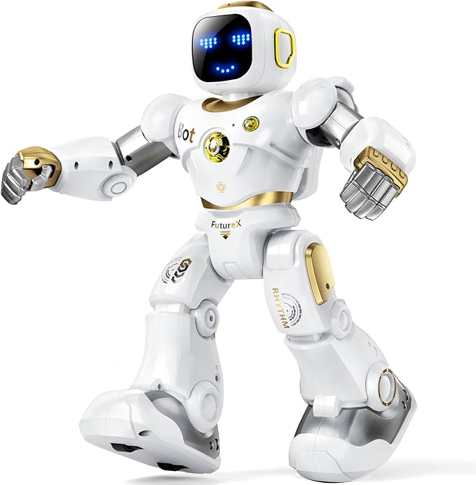 Ruko 1088 Smart Robot for Kids, Large Programmable Interactive STEM RC Robot, Voice Control and App Control, Gifts for Boys and Girls 4 5 6 7 8 9, Gold