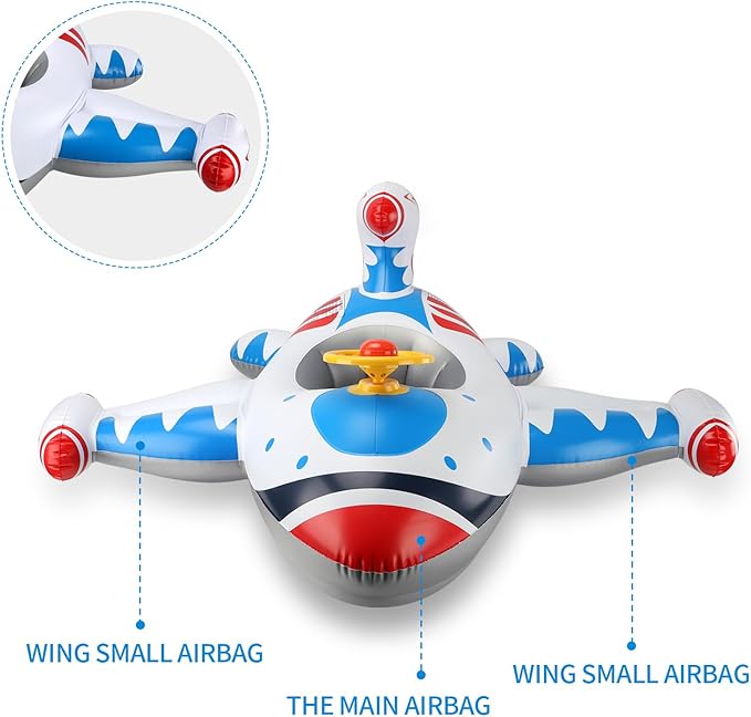 Swimbobo Toddler Pool Float with Seat Boat Inflatable Ride-on Car for Kids Outdoor Toys