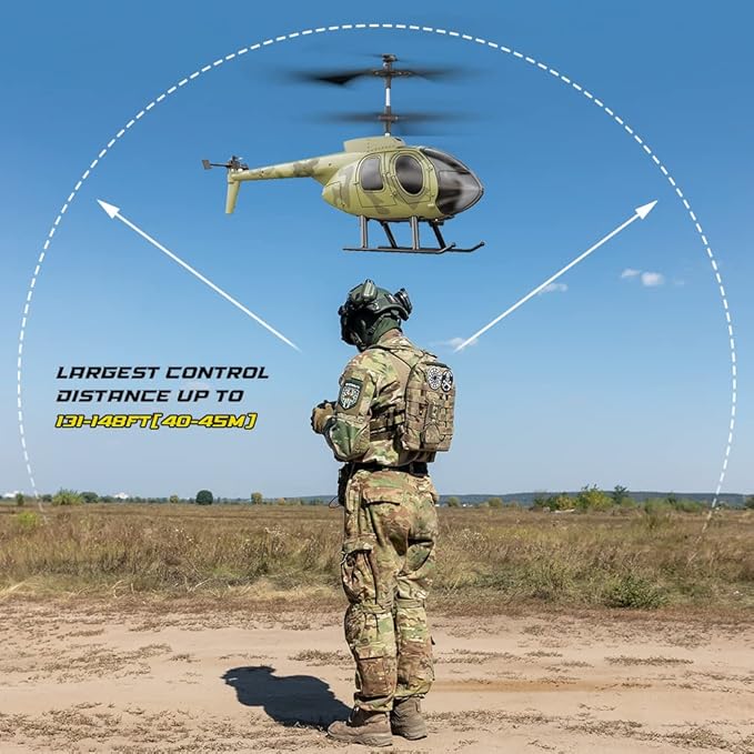 VATOS Remote Control Helicopter for Kids, Camouflage RC Helicopter, 2.4GHz Radio Controlled Airplane with Gyro 3 Channel Indoor Toy, One-Key Take-Off, Gift for Boys Adults