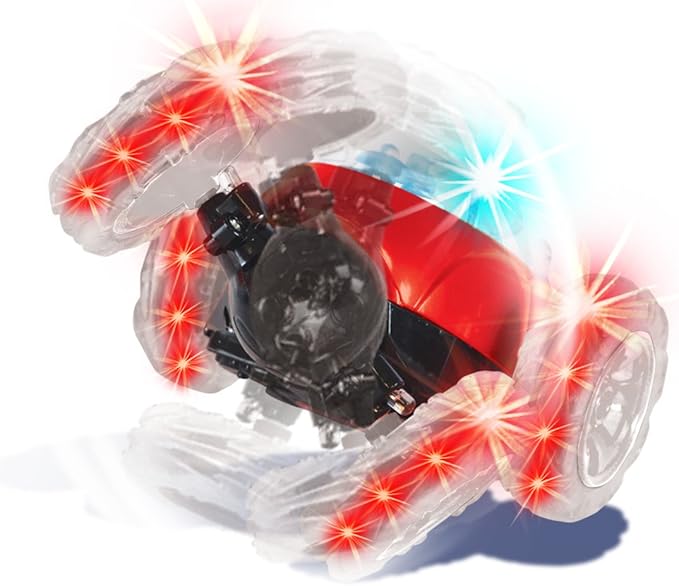 Mindscope Turbo Twisters RED 27 MHz Bright LED Light Up Stunt RC Remote Control Vehicle