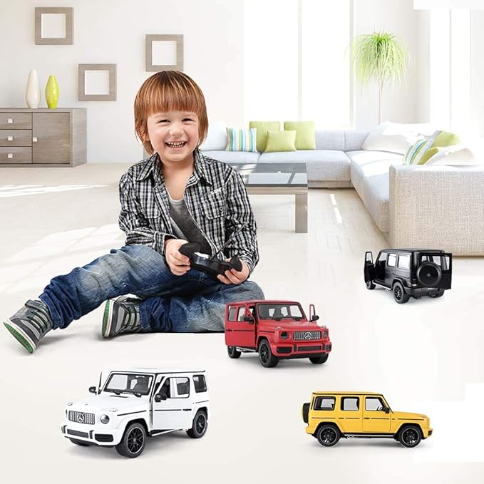 RASTAR Off-Road Remote Control Car, 1:14 Mercedes-AMG G63 R/C Off-Roader Toy Car, Doors Open/Working Lights - White/2.4Ghz