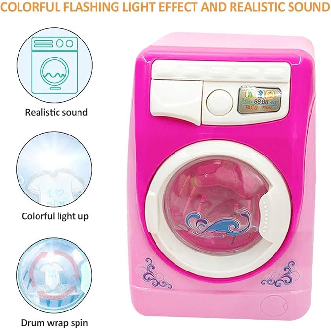 Coherny Toy Washing Machine Kids Mini Simulation Dollhouse Furniture Kitchen Toys Children Play House Toy …